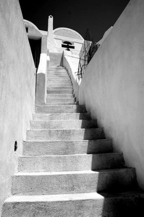 Staircase Black And White Perspective