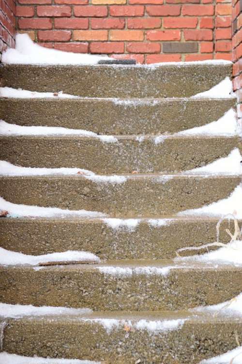 Stairs Building Architecture Winter Season Snow