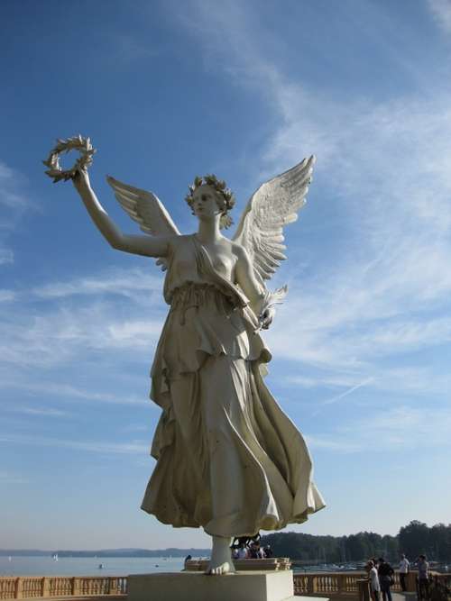 Statue Angel Figure Stone Sculpture Female