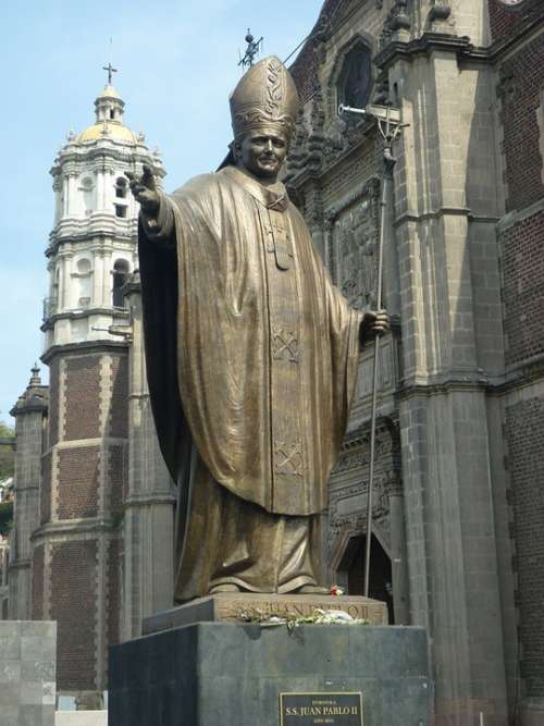 Statue Pope John Paul Ii Catholic Mexico Religion