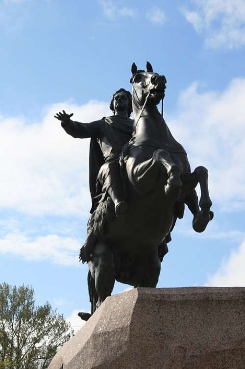 Statue Bronze Equestrian Horse Rearing Rider