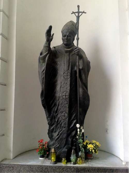 Statue Pope John Paul Ii Warsaw Poland