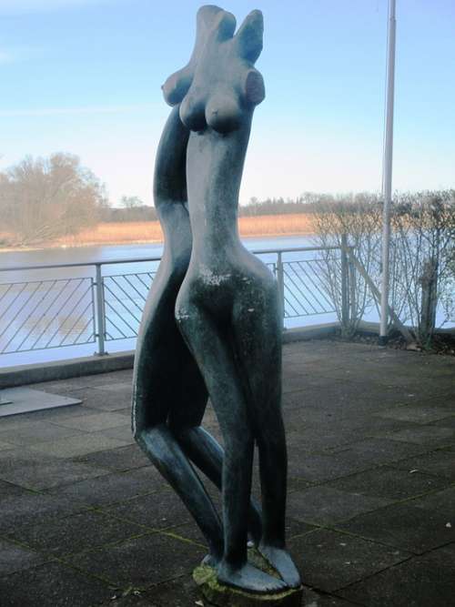 Statue Women Figure Devoured Cast Iron Figure