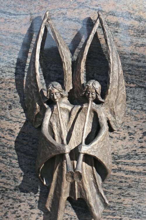 Statue Sculpture Bronze Angel Harmony Figure Wing
