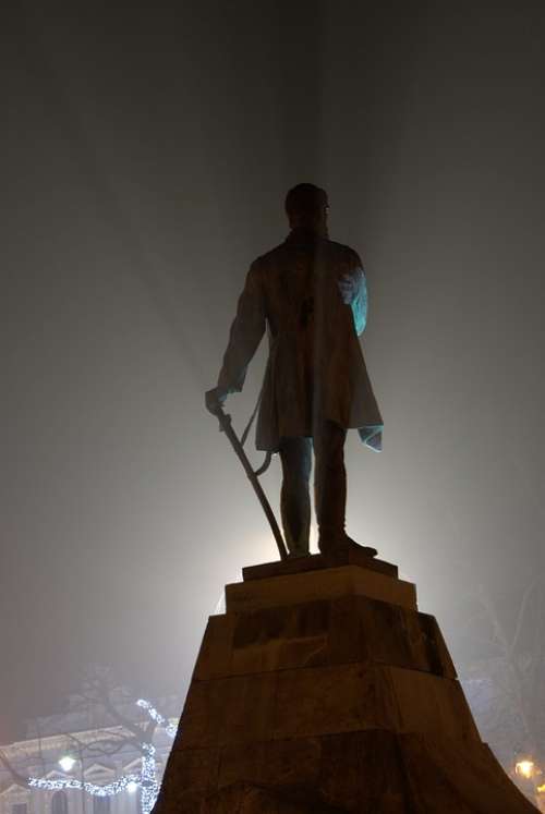 Statue Monument Statue Of Lajos Kossuth At Night