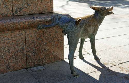 Statue Image Dog Pee Leg Brass Art Decoration