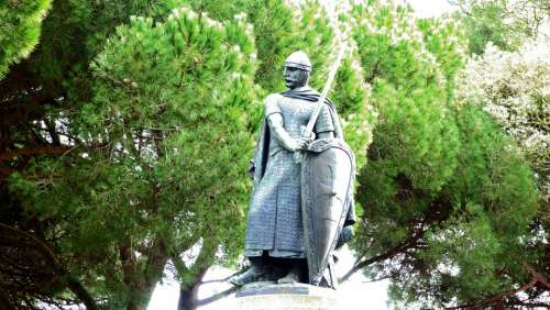 Statue Knight Sword Male Sculpture Lisbon