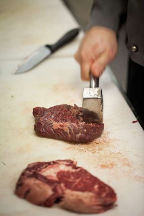 Steak Tap Meat Beat Meat Cook Kitchen Meat Hammer