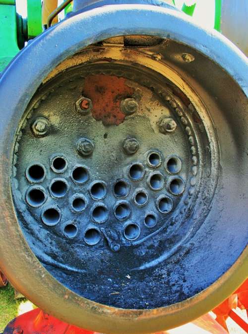 Steam Engine Smoke Box Holes Channels Metals Shiny