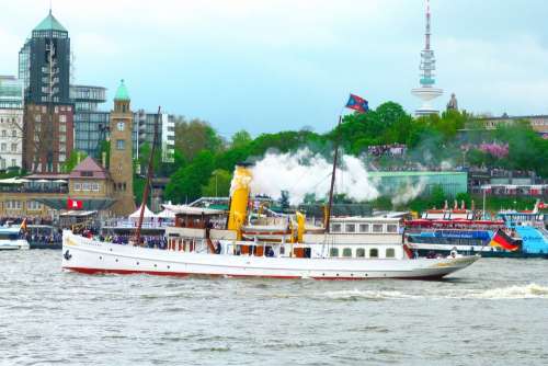 Steamboat Hamburg Elbe Port Hafengeburtstag