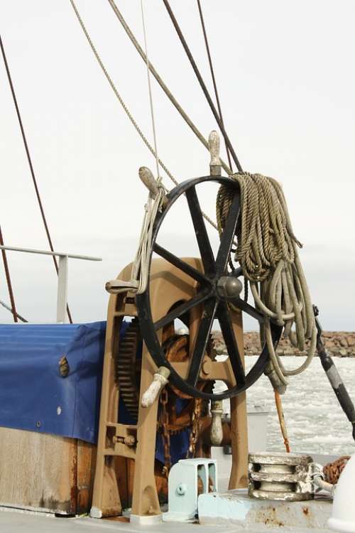 Steering Wheel Helm Ship Sailing Boat Shallows