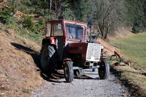 Steyr Tractor Old Agriculture Red Logging