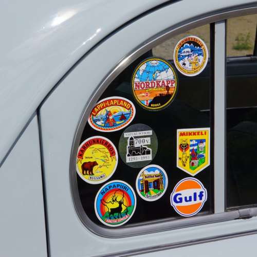 Sticker Car Window Character Tourism Souvenir Glue