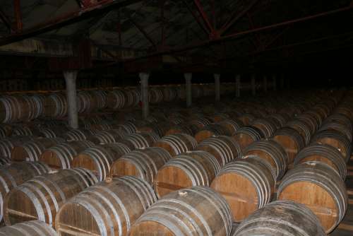 Stock Barrels Cognac Barrel Storage
