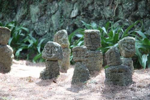 Stone Sculpture Statue Volcanic Rock Jeju Island