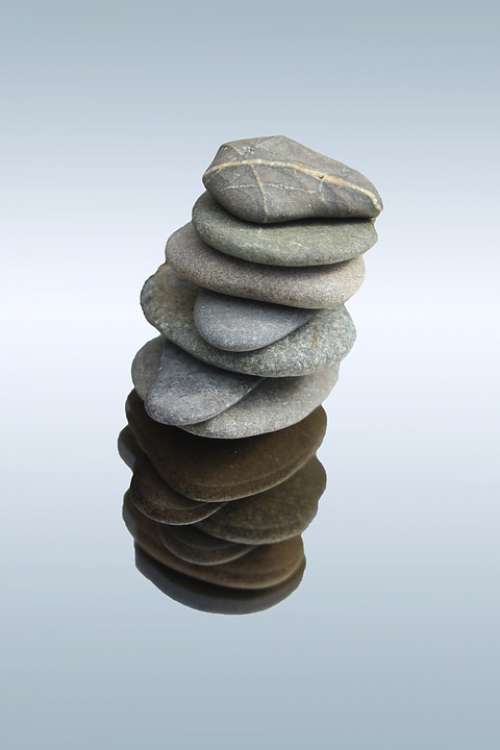 Stones Balance Meditation Tower Stacked Isolated