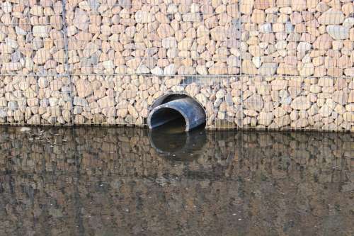 Stones Water Tube Drain Mirroring Background