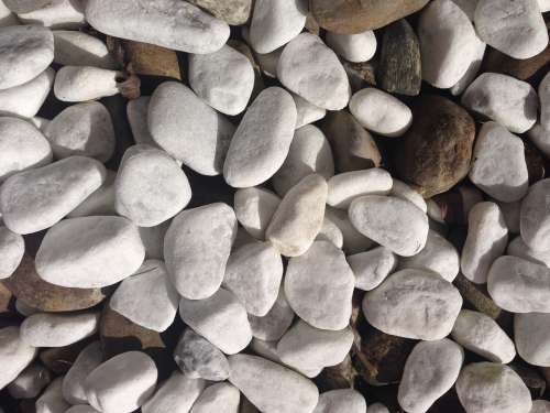 Stones White Grey Round Pebble