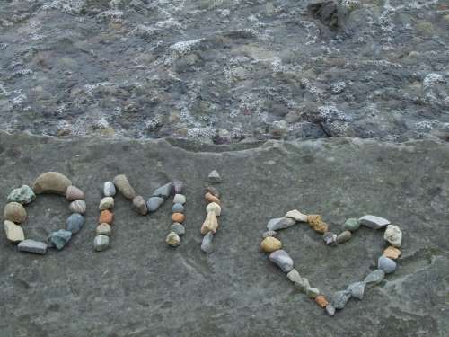 Stones Message Text Heart Love Thank You