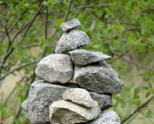 Stones Stacked Balance Harmony Nature Soothing