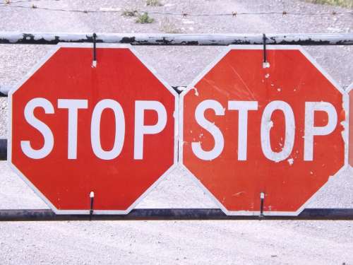 Stop Halt Road Sign Sign Red Symbol Warning Road