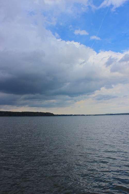 Storm Lake Clouds Rain Sky Water Weather