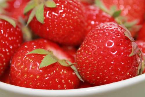 Strawberries Fruit Vitamins Food Fresh Red Eat
