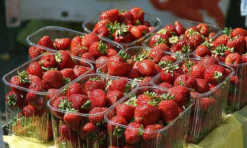 Strawberries Fruit Mature Healthy Eating Food