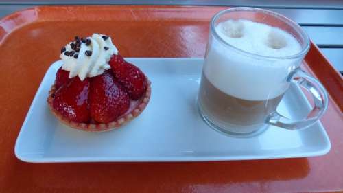 Strawberry Shortcake Tart Dessert Cappuccino Cream