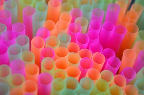 Straws Background Color Drink Gadgets Decorations