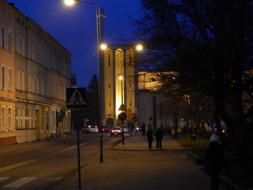 Street Evening Light Church