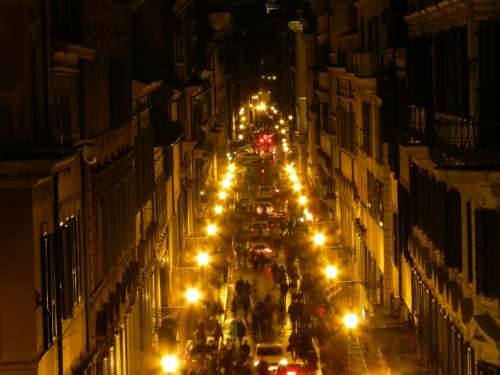 Street Rome Lights Hustle