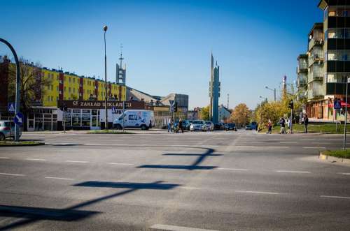 Street City Kielce Tower Church Poland