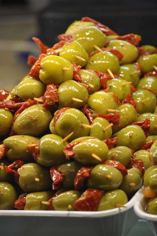 Stuffed Olives Filling Olives Appetizer Skewer
