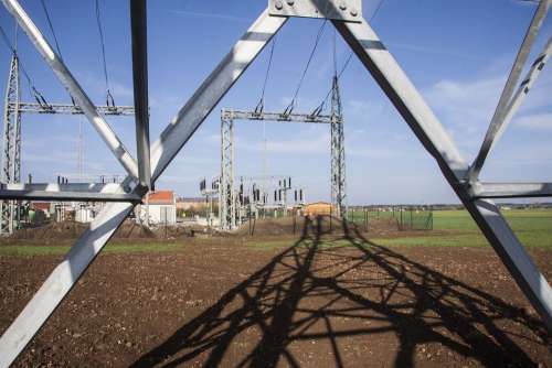 Substation Strommast Power Supply Power Lines Pylon