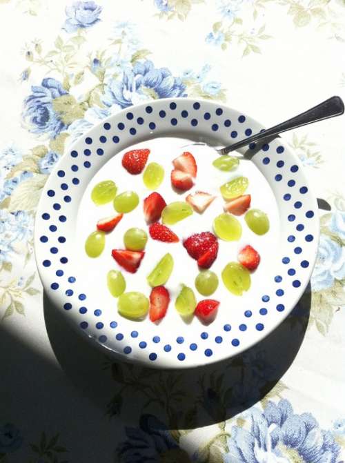 Summer Garden Sunshine Polka Dot Plate Green Red