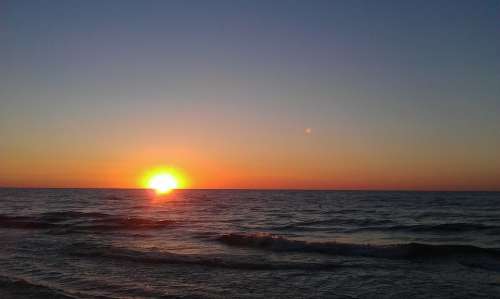 Sun Sea Beach Abendstimmung Sunset Water Panorama