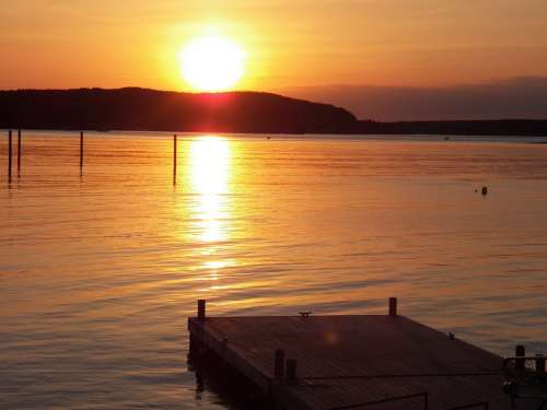 Sun Sunset Sunsets Dusk Ocean Bay Harbor Sea