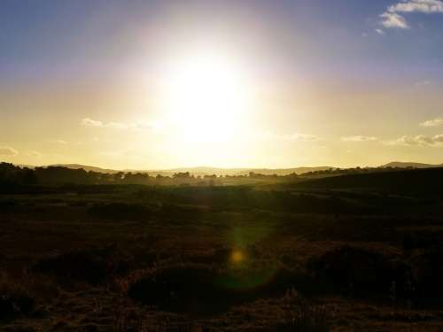 Sunny Sun Sunset Sky Wales Green Blue Yellow