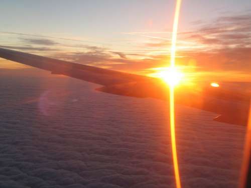 Sunrise Airplane Aircraft Window Flying Jets Wings