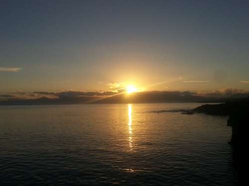 Sunrise Sea Mallorca Bank Cliff Spain Maritime