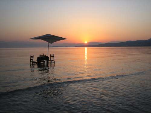 Sunrise Greece Corfu Roda Travel Island Sea