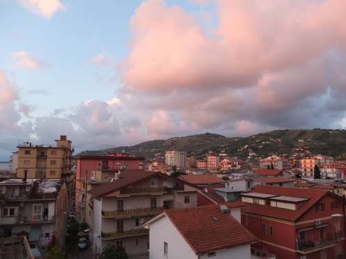 Sunset Abendstimmung Sun Sea Clouds Italy