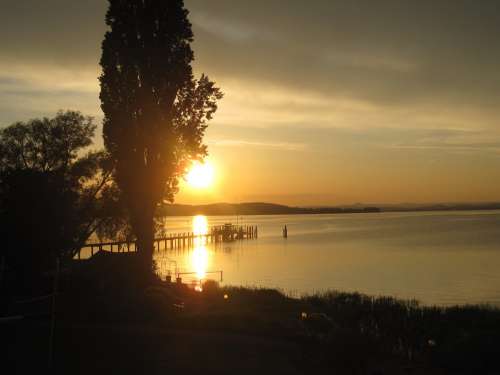Sunset Lake Constance Mirroring Mood