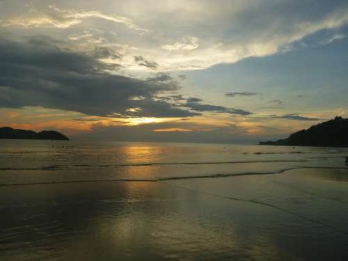 Sunset Clouds Beach Mar