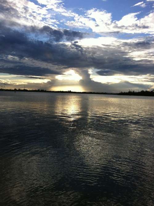 Sunset Water River Nature Clouds Sky Florida