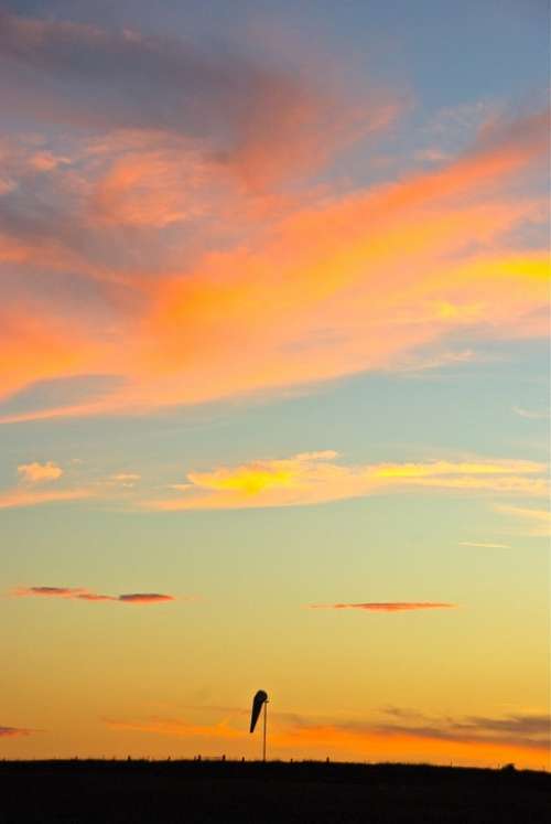 Sunset Sky Sun Orange Yellow Beautiful Idyll