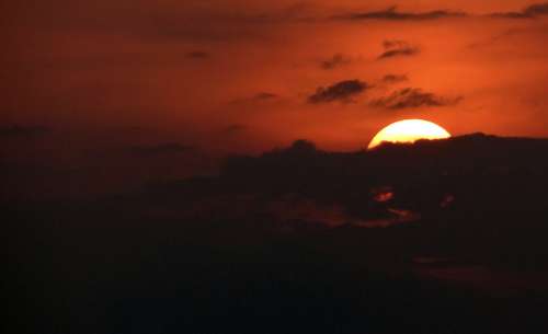 Sunset Setting Sun Sky Clouds India