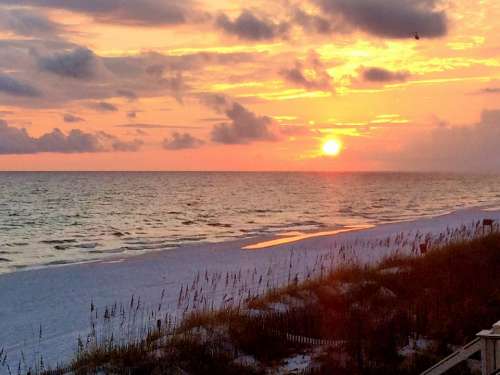 Sunset Beach Ocean Water Sand Destine Florida