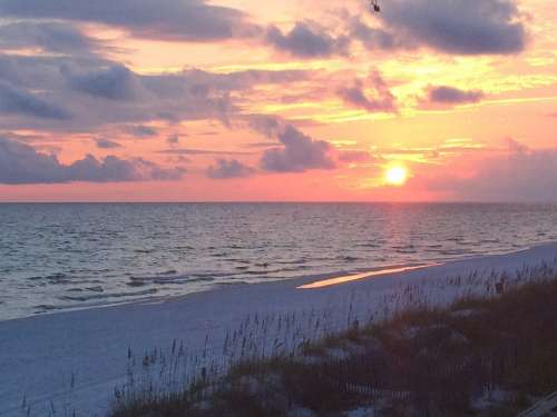 Sunset Beach Ocean Water Sand Destine Florida